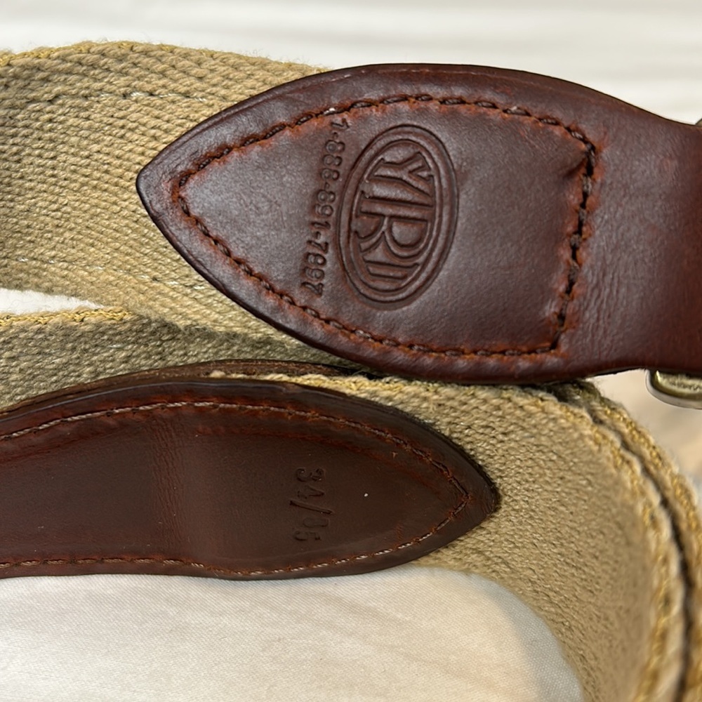 Brook Hollow Golf Club Belt. Size 35. Navy blue and green on canvas. - Picture 5 of 6